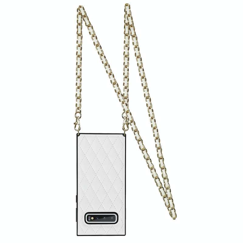 For Samsung Galaxy S10 Elegant Rhombic Pattern Microfiber Leather +TPU Shockproof Case with Cross...
