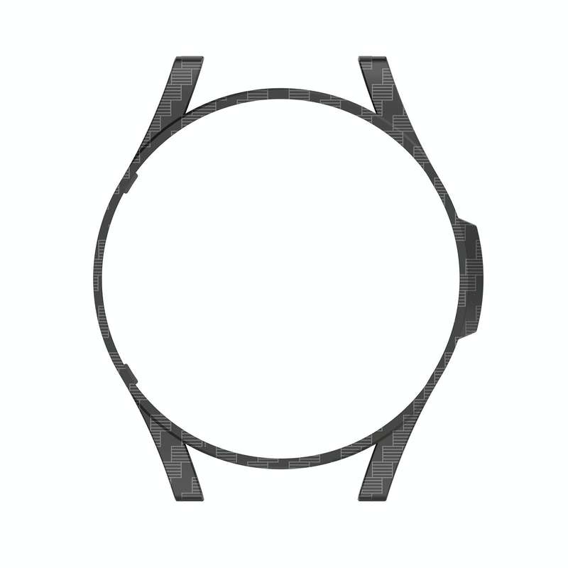 For Samsung Galaxy Watch4 Classic 46mm Half Coverage Hollowed PC Protective Case(Carbon Fibre)