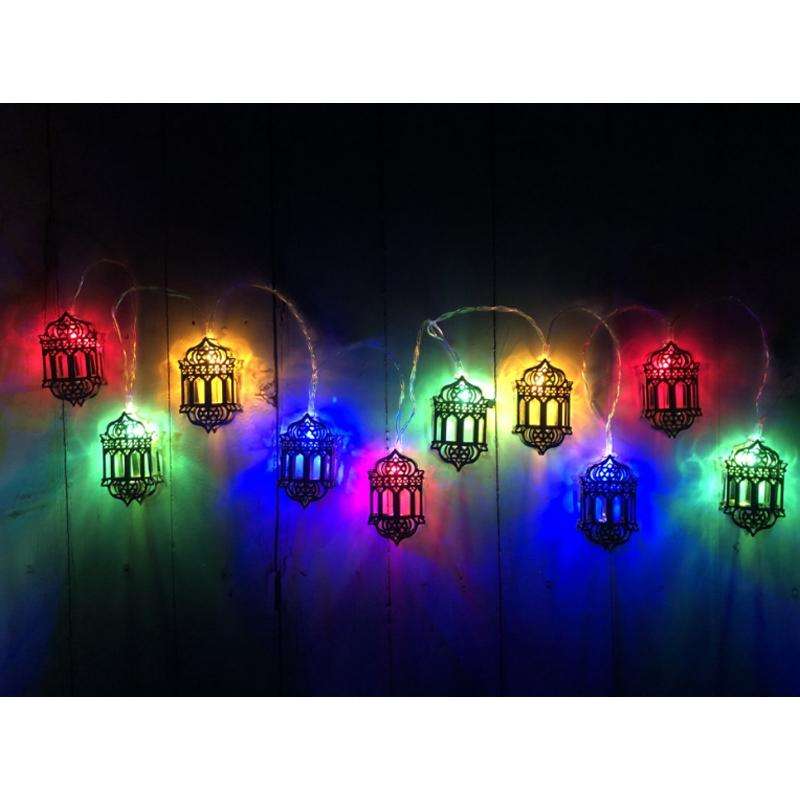 3m 20 LEDs Eid Al-Fitr Festival Iron Art String Lights Ramadan LED Decoration Pendant(White Light)
