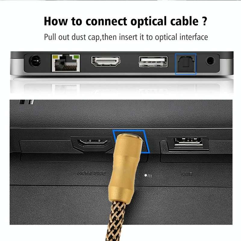 2m Length Digital Audio Optical Fiber Cable Toslink M to M, OD:6.0mm