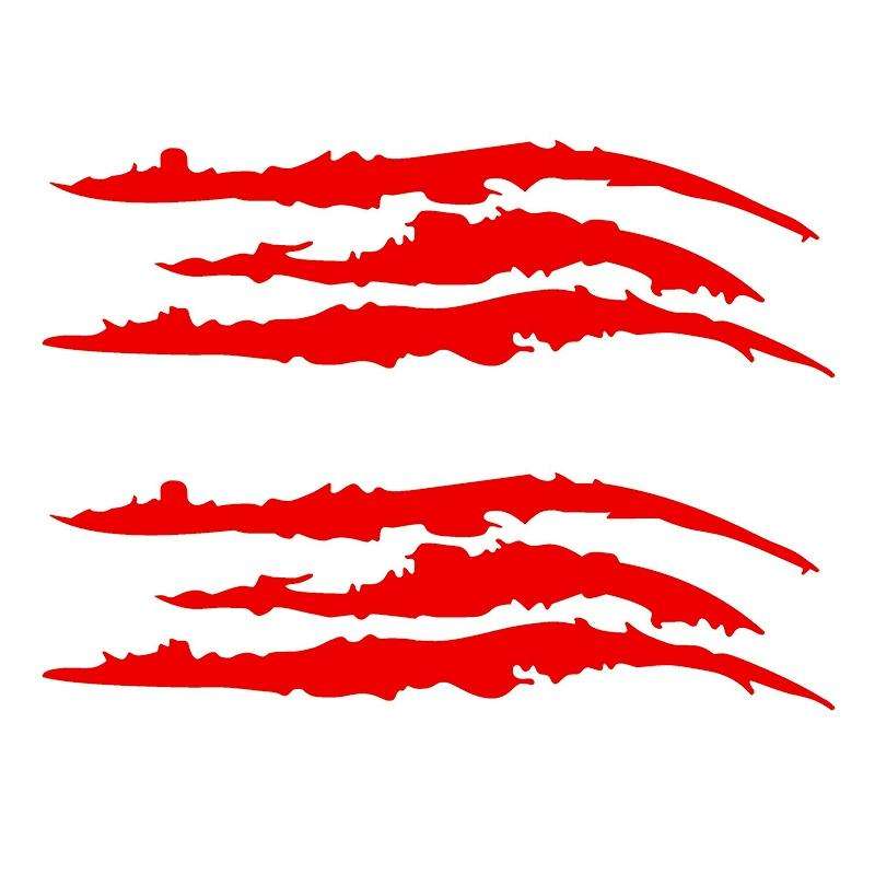 2 PCS Reflective Car Sticker Monster Scratch Stripe Claw Marks Car Auto Headlight Decoration Viny...