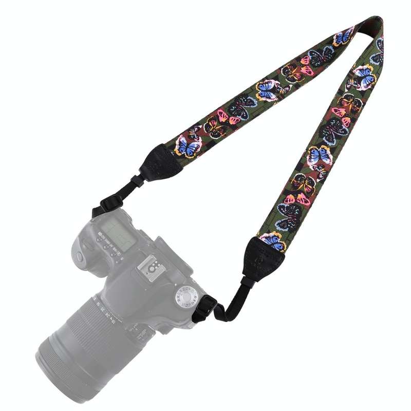 PULUZ Retro Ethnic Style Multi-color Series Butterflies Shoulder Neck Strap Camera Strap for SLR ...