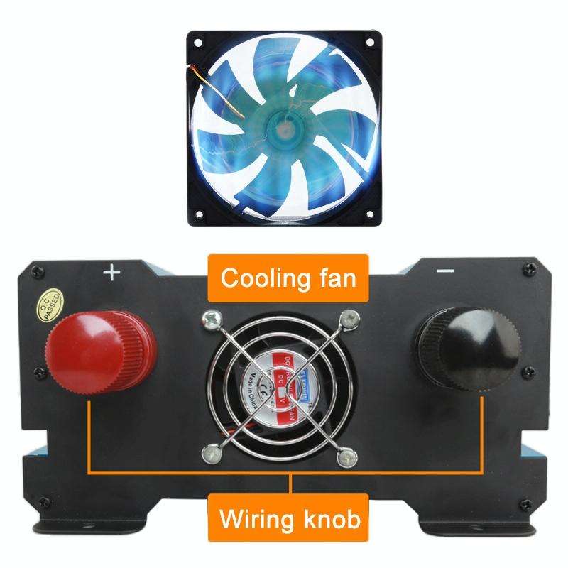 Carmaer 48V to 220V 3000W Intelligent Fan Car Double Digital Display Inverter Household Power Con...