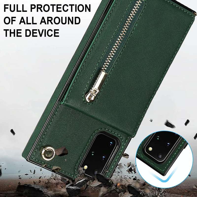 For Samsung Galaxy S20 Cross-body Zipper Square TPU+PU Back Cover Case with Holder & Card Slots &...