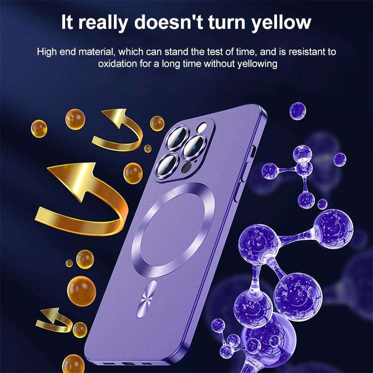 For iPhone 13 Pro Liquid Lens Protector Magsafe Phone Case(Gold Pink)