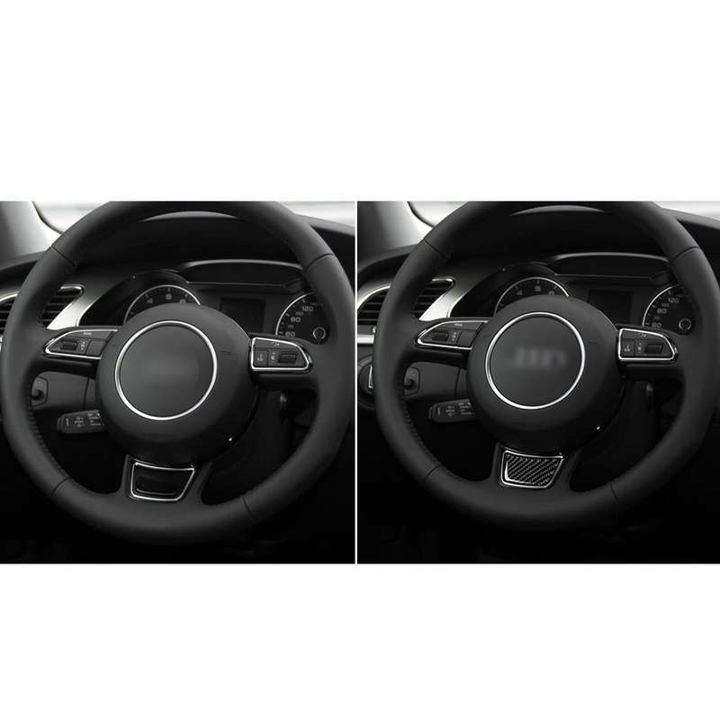 Car Carbon Fiber Steering Wheel Decorative Sticker for Audi A3 / S3 2014-2019, Left and Right Dri...