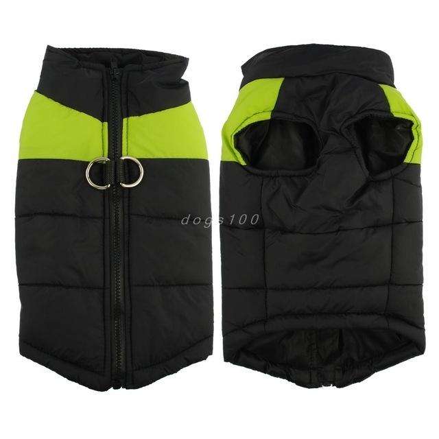 Waterproof Pet Dog Puppy Vest Jacket Chihuahua Clothing Warm Winter Dog Clothes Coat, Size:M(Green)