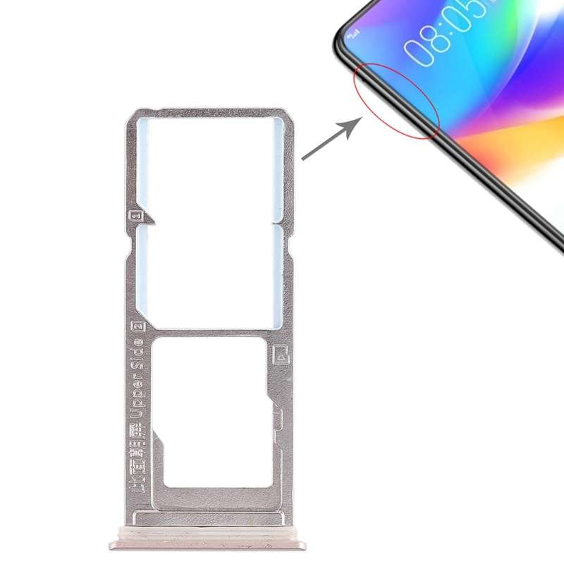 For Vivo Y85 / Z1 / Z1i / V9 Youth / V9 2 x SIM Card Tray + Micro SD Card Tray (Gold)