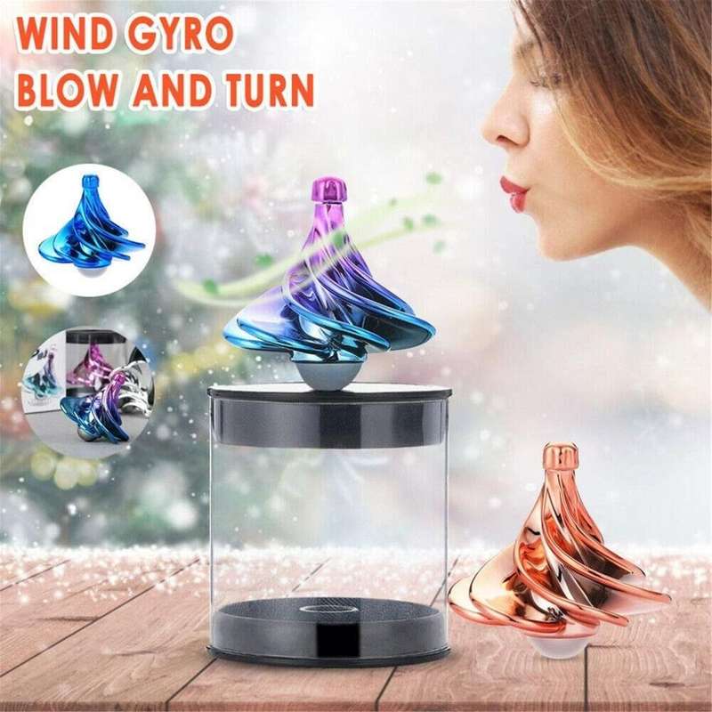 Air Aerodynamic Wind Gyroscope Blown Spin Silent Stress Relief Toys WinSpin Wind Fidget Spinner(S...