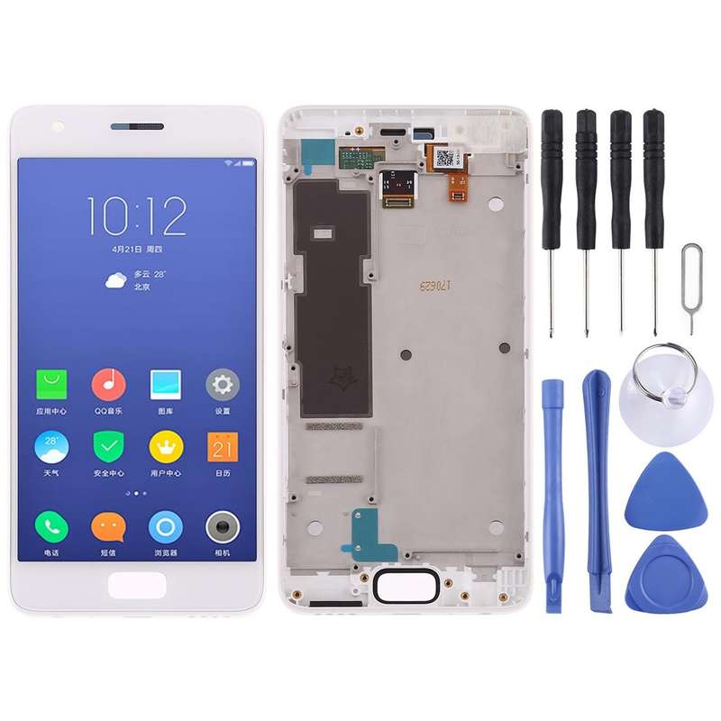 OEM LCD Screen for Lenovo ZUK Z2 Digitizer Full Assembly with Frame (White)