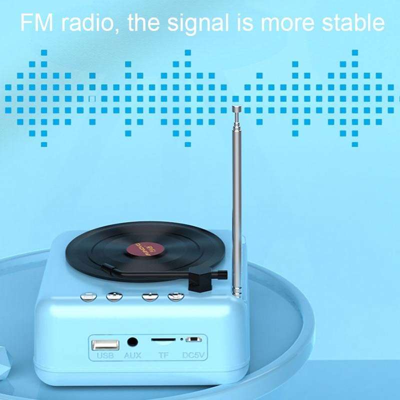 Manovo H3 Macaron Vinyl Record Player Bluetooth Speaker Retro Radio Stereo(Yellow)