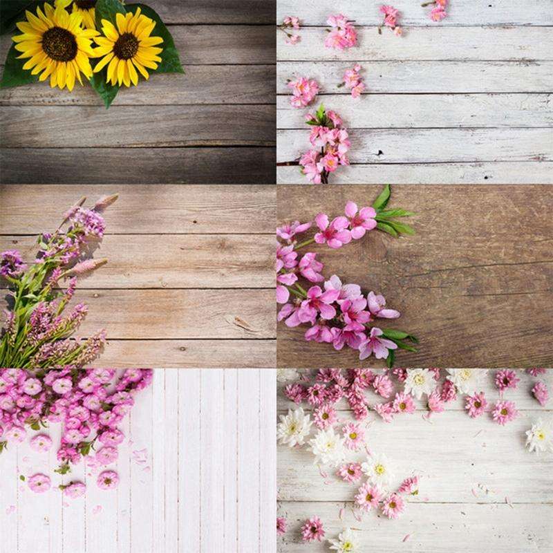 1.25m x 0.8m Wood Grain 3D Simulation Flower Branch Photography Background Cloth(MB22)