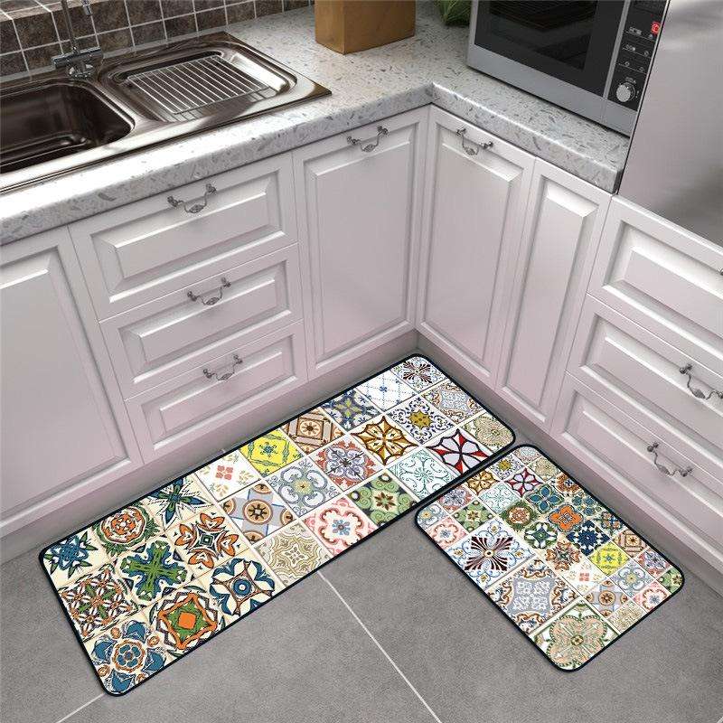 Modern Geometric Kitchen Anti-skid Mat Rugs Carpets, Size:40x60cm