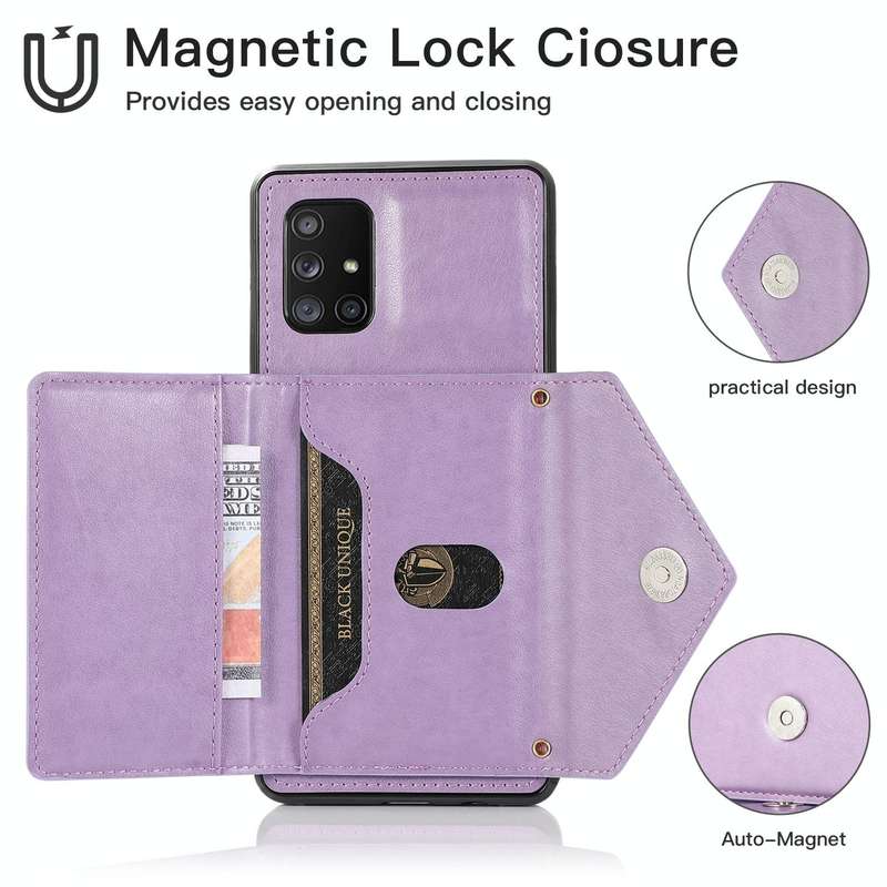 For Samsung Galaxy A21s Multi-functional Cross-body Card Bag TPU+PU Back Cover Case with Holder &...