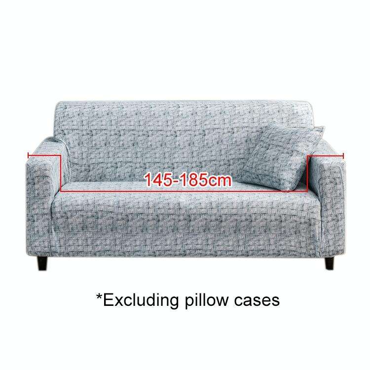 Double Seat Full Coverage Elastic Non-slip Sofa Cover(Light Cloud Gray)