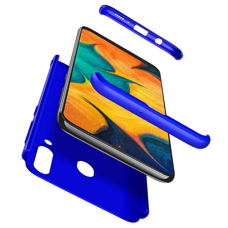GKK Three Stage Splicing Full Coverage PC Case for Galaxy A20 / A30(Blue)