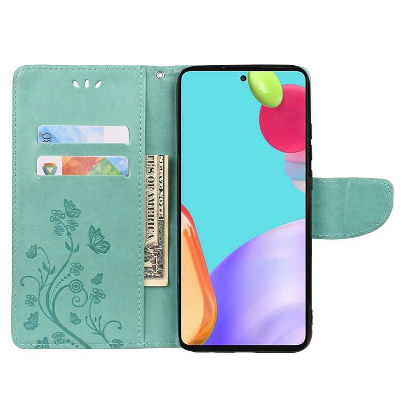 For Samsung Galaxy A33 5G Butterfly Flower Pattern Horizontal Flip Leather Phone Case with Card S...