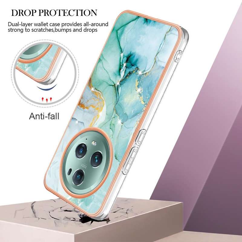 For Honor X9a/Magic5 Lite Electroplating Marble Dual-side IMD Phone Case(Green 003)