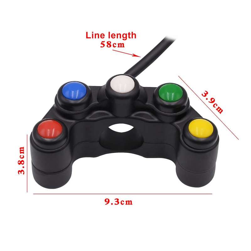 Motorcycle Headlight Auxiliary Light Horn Switches Aluminum Alloy Five-position Faucet Switches w...