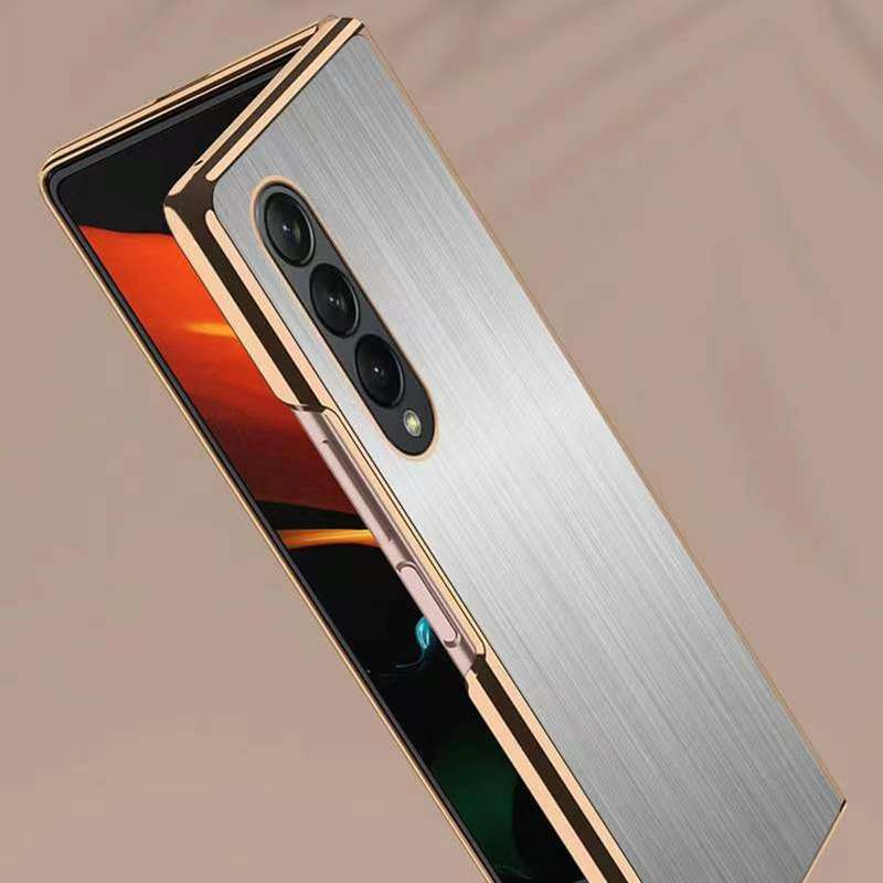 For Samsung Galaxy Z Fold3 5G Electroplated Stainless Steel Phone Case(Silver)