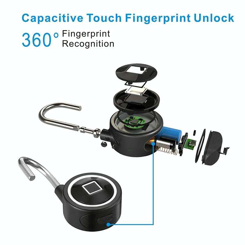 Waterproof Intelligent Bluetooth Fingerprint Padlock Remote Unlocking for iOS / Android(Blue)