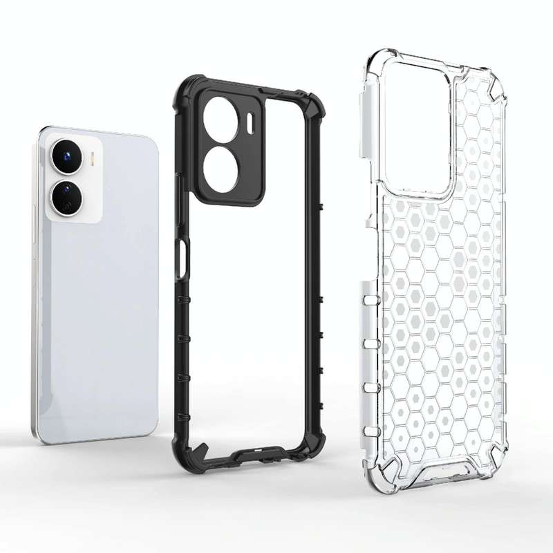 For vivo Y16 4G Global Honeycomb Phone Case(Black)