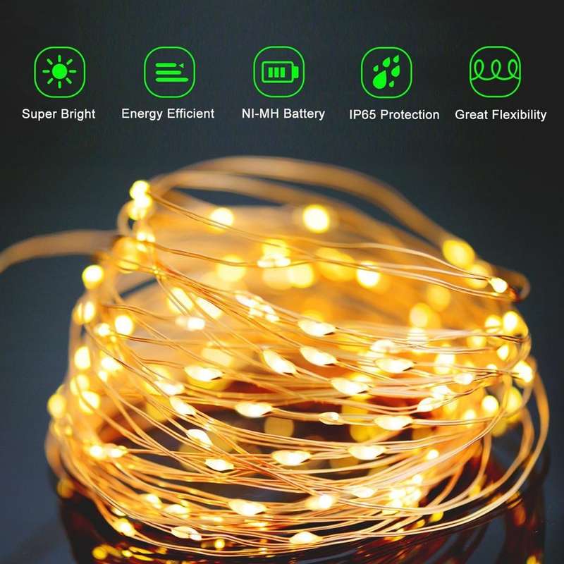22m 200 LEDs Solar Powered Home Garden Copper Wire String Fairy Light Outdoor Christmas Party Dec...