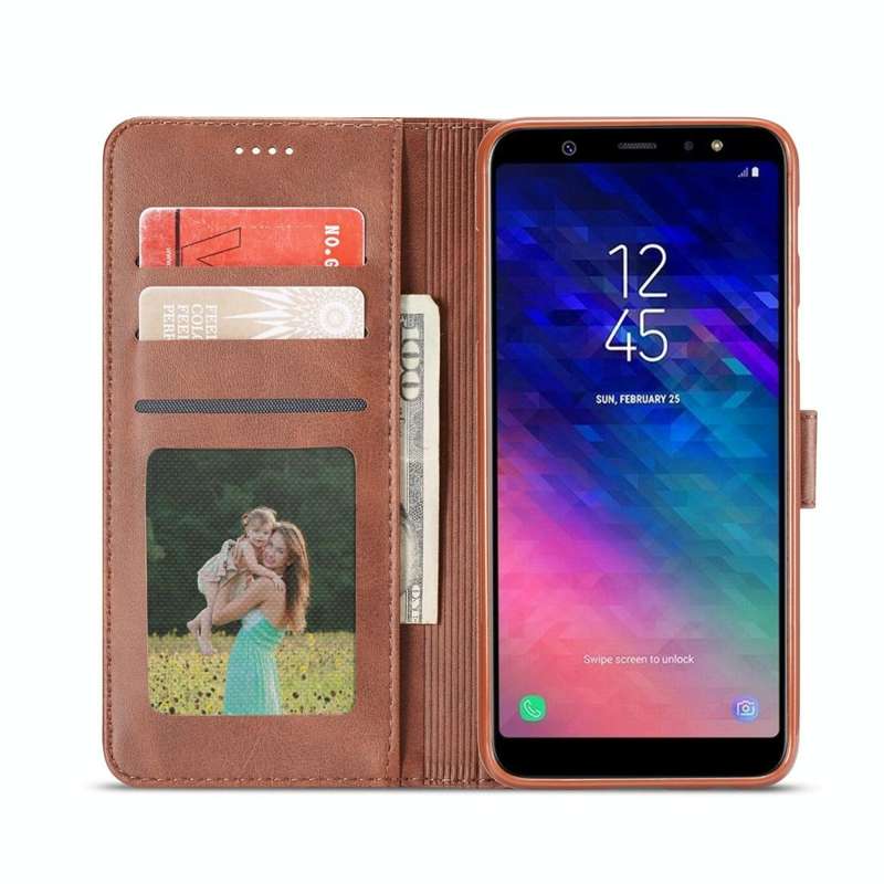 For Galaxy A6 Plus (2018) LC.IMEEKE Calf Texture Horizontal Flip Leather Case, with Holder & Card...