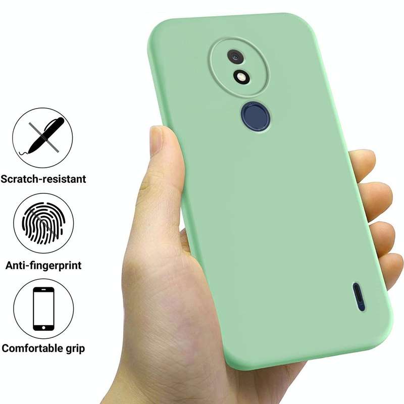 For Nokia C21 Pure Color Liquid Silicone Shockproof Phone Case(Green)