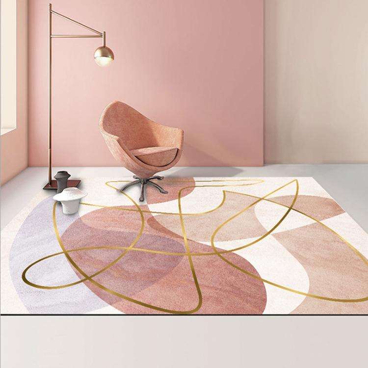 Modern Abstract Geometric Living Room Rug Coffee Table Cushion, Size: 50x80cm(02)