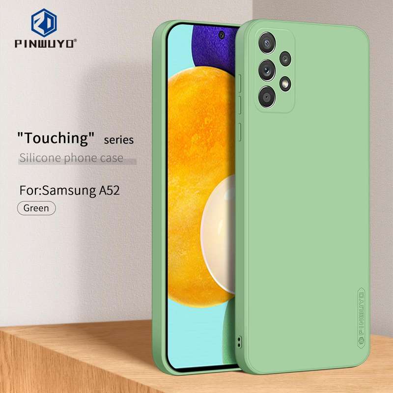For Samsung Galaxy A52 4G/5G PINWUYO Touching Series Liquid Silicone TPU Shockproof Case(Green)