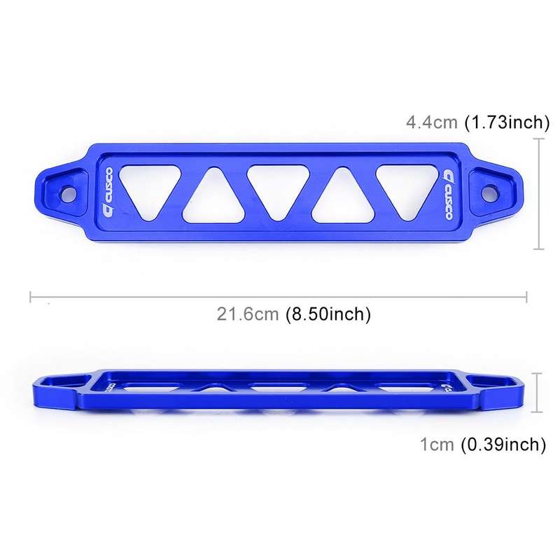Universal Car Long Stainless Steel Battery Tie Down Clamp Bracket, Size: 21.6 x 4.4 x 1cm (Blue)