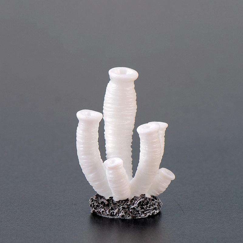 10 PCS Simulation Resin Coral Aquarium Fish Tank Small Ornaments, Colour: No. 6 White