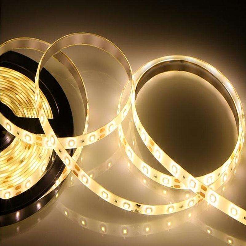 2m Wireless PIR Motion Sensor LED Strip Light 12V Smart Stair Cabinet Wall Lamp, EU plug(Warm whi...