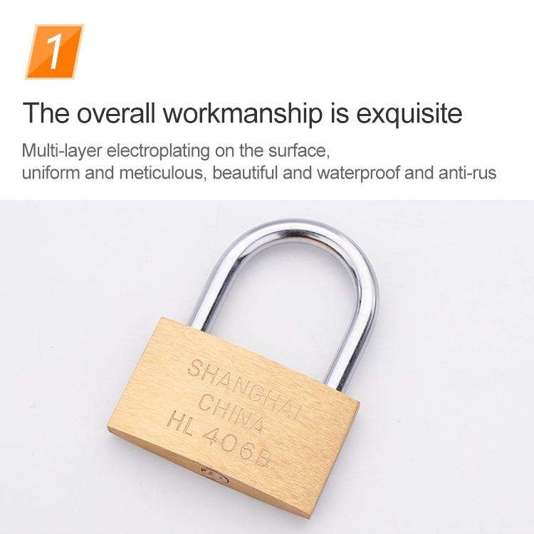 Copper Padlock Small Lock, Style: Short Lock Beam, 40mm Not Open