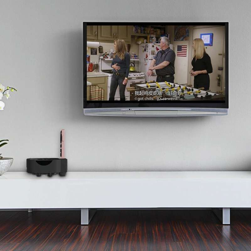 JV06T Set Top Box Bracket + Remote Control Protective Case Set for Apple TV(White + Black)