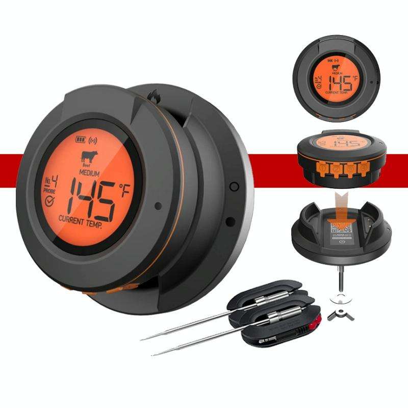 Kitchen Wireless Bluetooth Multifunction Oven Thermometer(Black)
