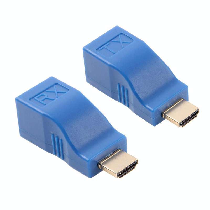 HDMI to RJ45 Extender Adapter (Receiver & Transmitter) by Cat-5e/6 Cable, Transmission Distance: ...