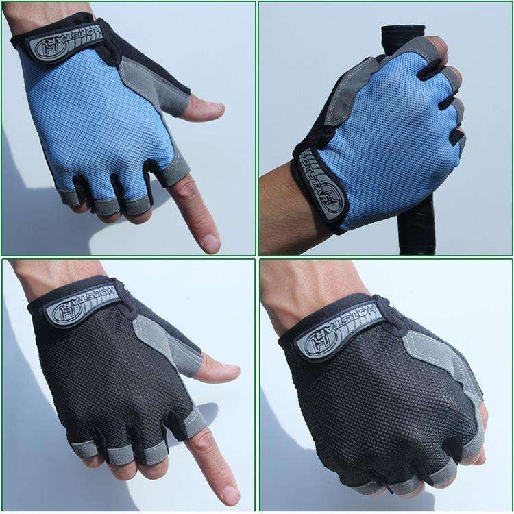Cycling Shock Absorbing Anti-Slip Gloves Fitness Weight Lifting Training Half-finger Gloves, Size...