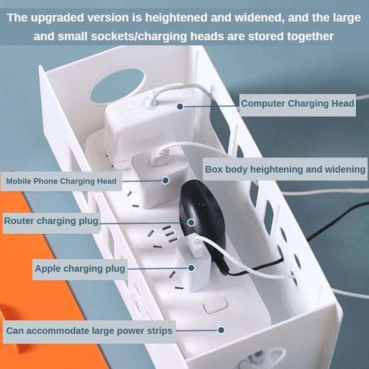 XM009 Plastic Plug-In Electric Wire Storage Box Power Board Wire Clip Box Charger Storage Finishi...