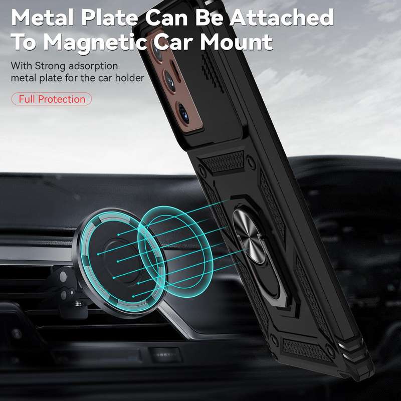 For Samsung Galaxy Note20 Ultra Sliding Camshield Holder Phone Case(Black)