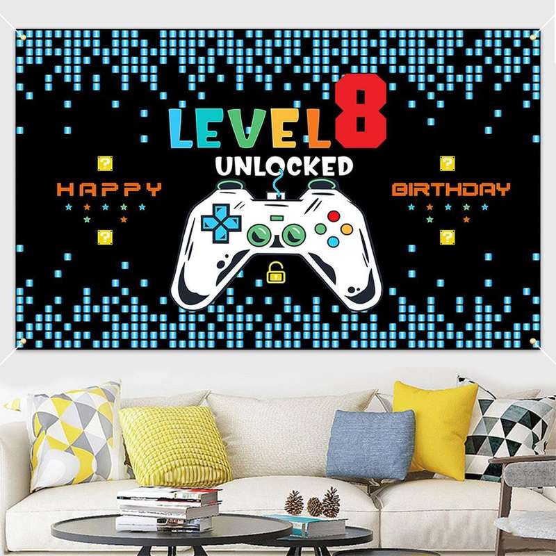 150x90cm Game Console Theme Birthday Background Birthday Party Decoration Banner(2023SRB54)