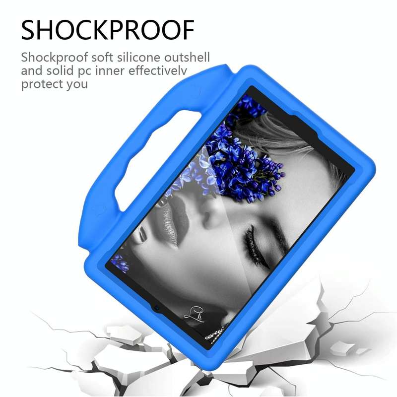 For Samsung Galaxy Tab A9 X110 Thumb Bracket EVA Shockproof Tablet Case(Blue)