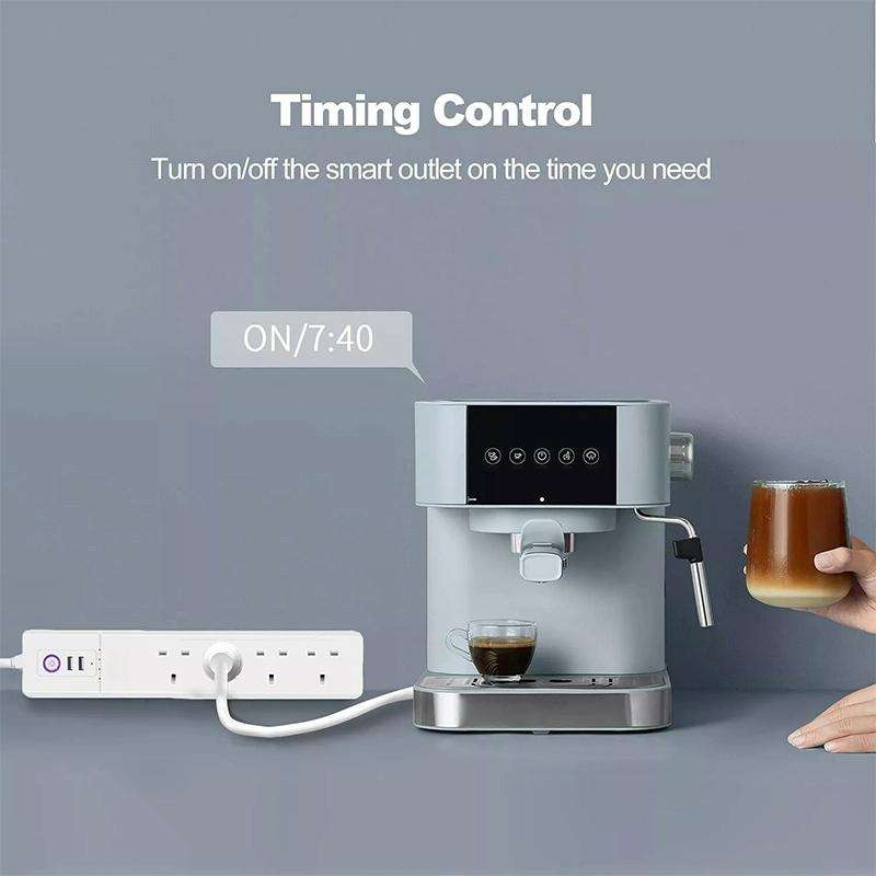 WiFi 10A SM-SO306-K 4 Holes + 2 USB Multi-purpose Smart Power Strip, UK Plug