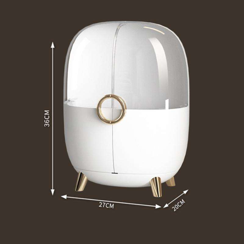 Cosmetic Desktop Dustproof Storage Box Skin Care Product Rack(White)