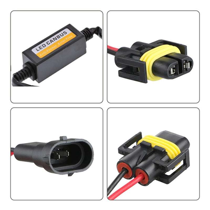 2 PCS H11/H8/H9/H16/5202 Car Auto LED Headlight Canbus Warning Error-free Decoder Adapter for DC ...