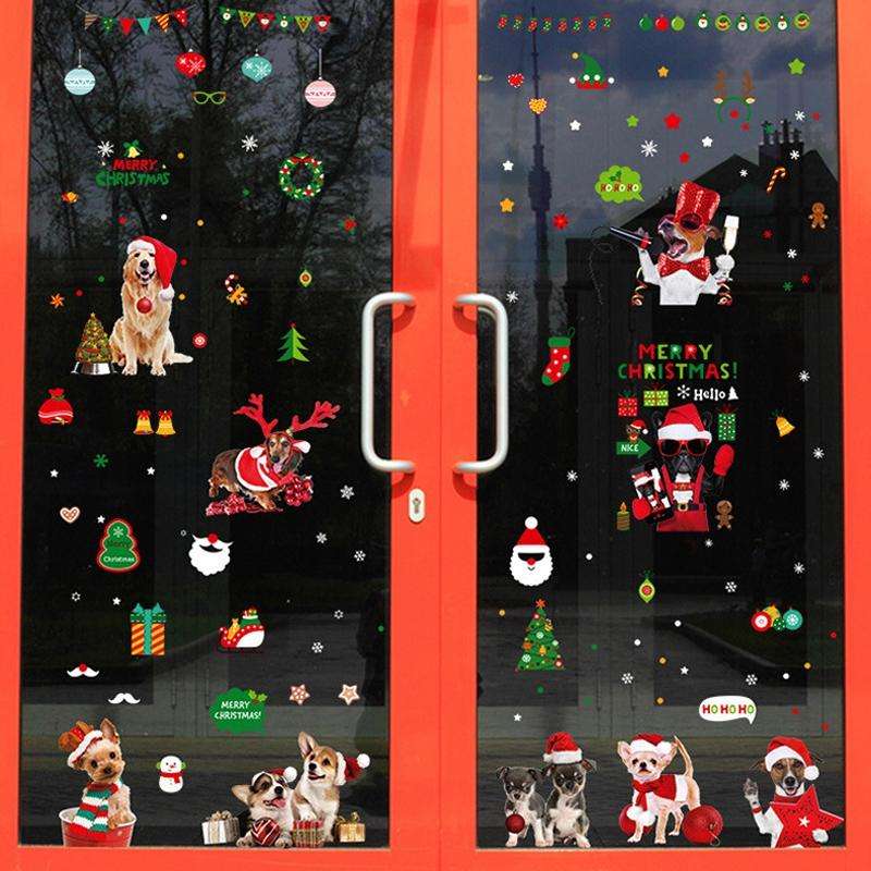 SKJD2312 Christmas Decorations Shop Window Kindergarten Layout Static Electricity Stickers