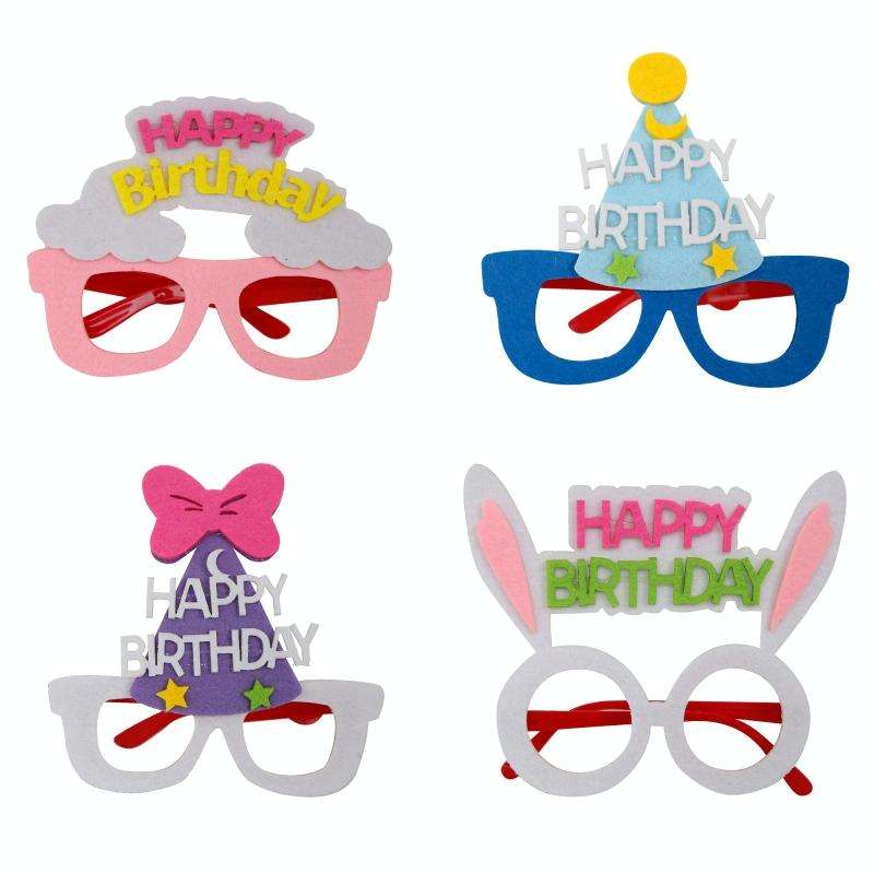 2 PCS Funny Glasses Birthday Party Cartoon Decoration Photo Props, Shape: Blue Birthday Hat