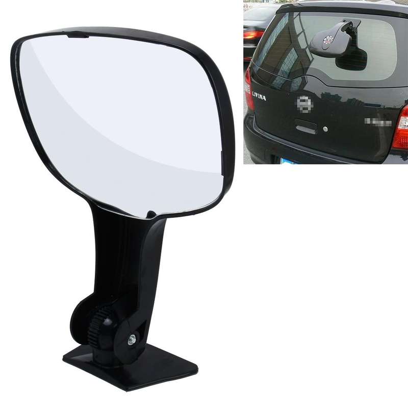 Car SUV Van Rear Window WIde-angle View Backup Auxiliary Mirror(Black)