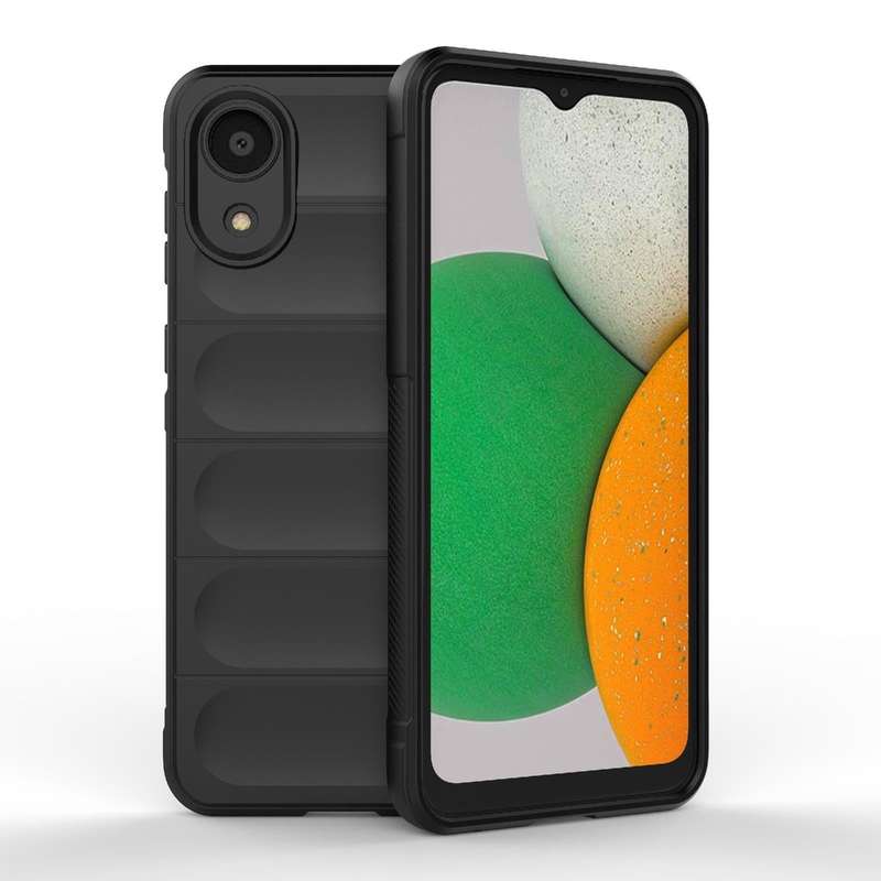 For Samsung Galaxy A03 Core 4G Magic Shield TPU + Flannel Phone Case(Black)